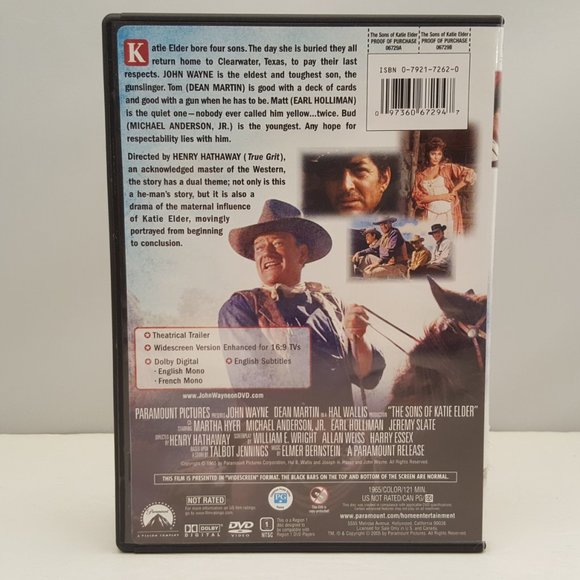 THE SONS OF KATIE ELDER DVD Widescreen 1965 Paramount Pictures - Picture 2 of 9